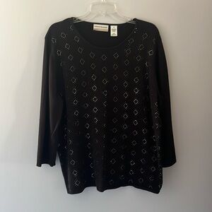 Black Rhinestone Sweater
